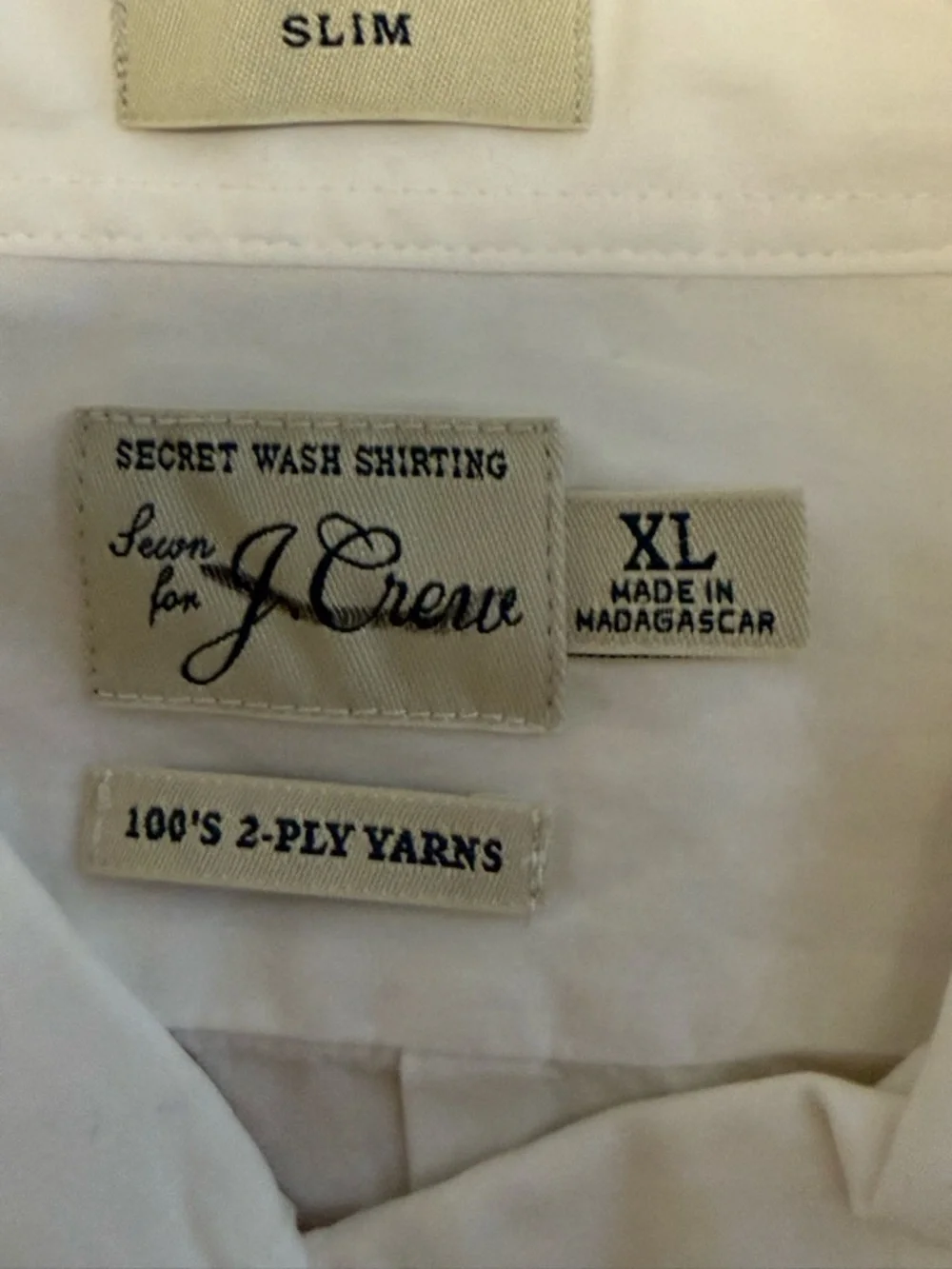 J. Crew Men’s Secret Wash 100% Cotton Poplin Button Down Shirt NWT XL White